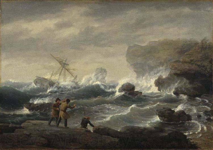 Thomas Birch Shipwreck Norge oil painting art